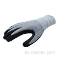 Guantes de la industria de vidrio anti -cortes de Hespax Sandy Nitrile